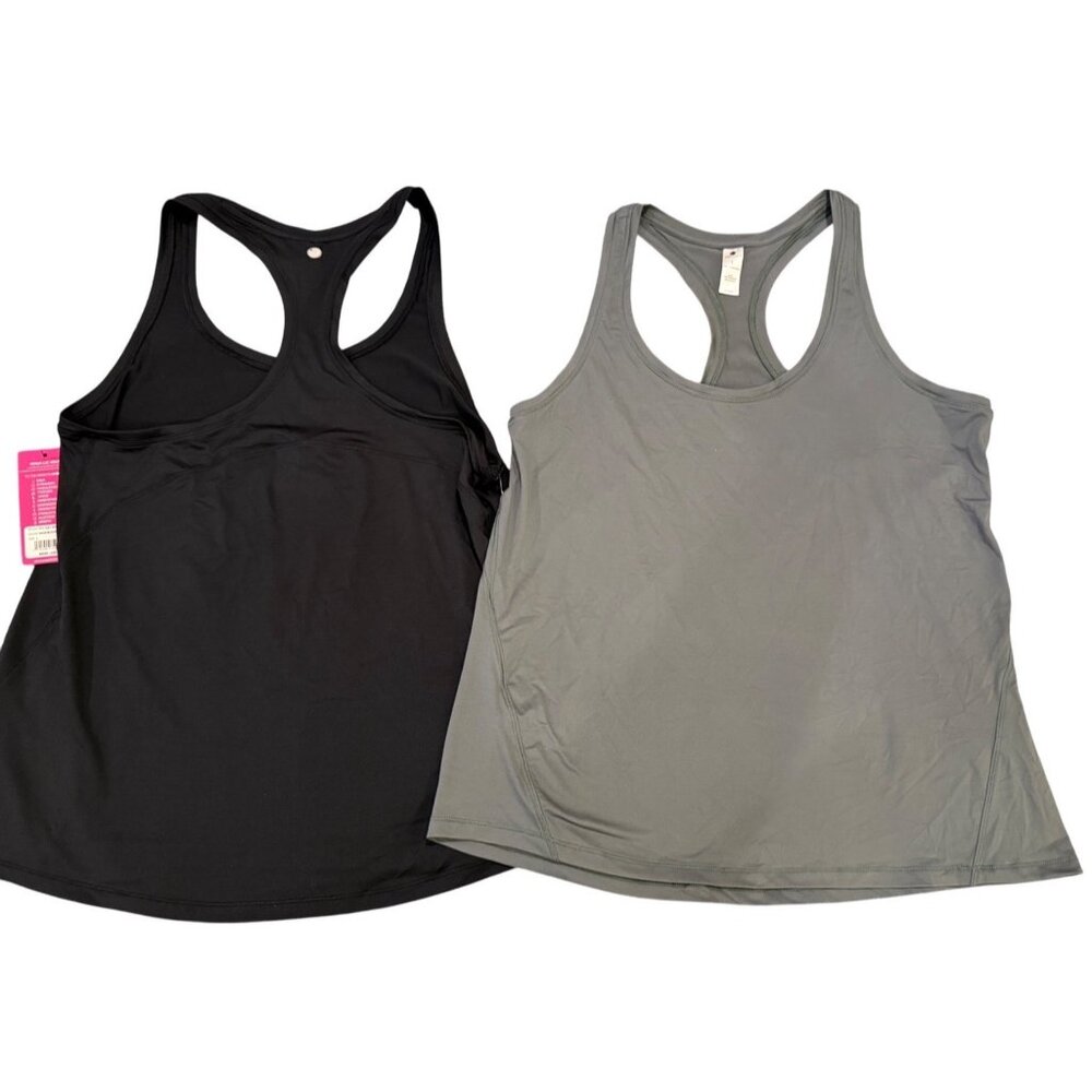 Yogalicious Racerback Athletic Wear Tank Top Bundle Black & Gray L NWT